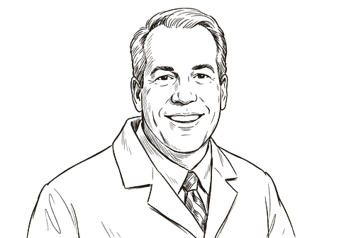 Ink portrait of Dr. Blair Moser II