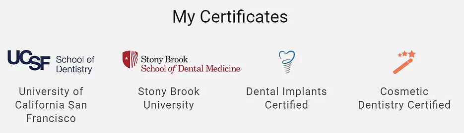 Dr. Javdan's Certificates